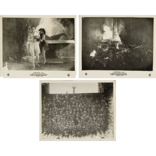 279. Vintage Original British B&W Double-Weight Glossy Photographs (3) (7.75" x 9.5" and 8" x 9.5"); Fine+ ### METROPOLIS (1927)