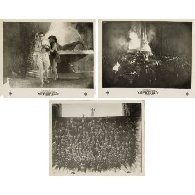 279. Vintage Original British B&W Double-Weight Glossy Photographs (3) (7.75" x 9.5" and 8" x 9.5"); Fine+ ### METROPOLIS (1927)