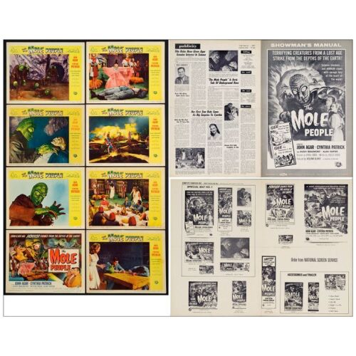 287. Lobby Card Set (8) and Pressbook (11" x 14" and 12" x 18"); Fine+ ### THE MOLE PEOPLE (1956)