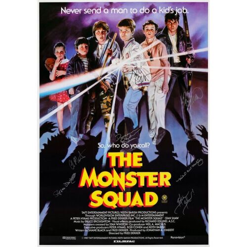 289. Key Cast-Autographed Australian One Sheet (27" x 39") Signed by Andre Gower, Stephen Mach and 5 more! (See online catalog for photos of signing); Very Fine+ Rolled ### THE MONSTER SQUAD (1987)