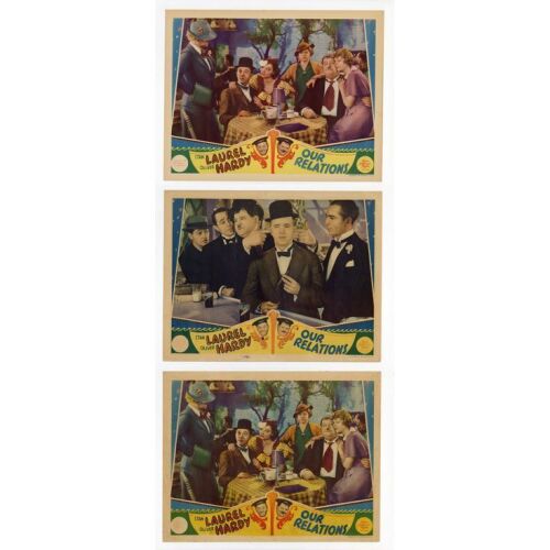 315. Lobby Cards (3) (11" x 14"); Very Fine- ### OUR RELATIONS (1936)