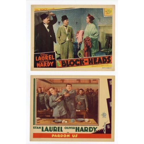 321. Lobby Cards (2) (11" x 14"); Very Fine ### PARDON US (1931 & 1938)
