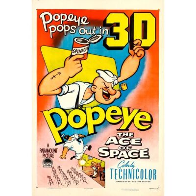 333. One Sheet (27" x 41"); Very Fine+ on Linen ### POPEYE: THE ACE OF SPACE (1953)