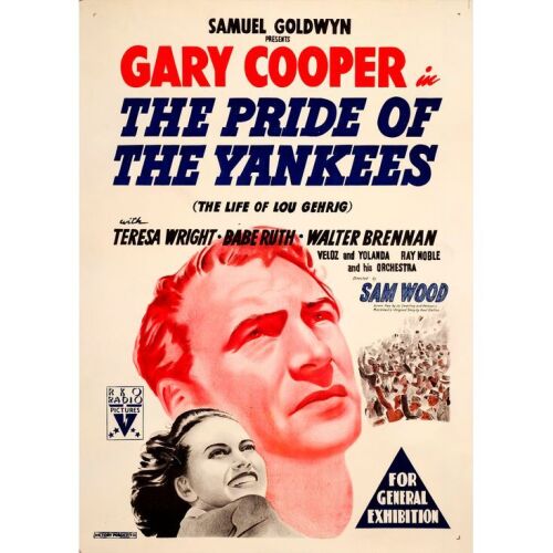 335. Australian One Sheet (28" x 40"); Very Fine- on Linen ### THE PRIDE OF THE YANKEES (1943)