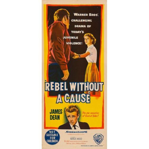 347. Australian Daybill (13.25" x 30"); Hand Lithograph; Very Fine+ on Linen ### REBEL WITHOUT A CAUSE (1955)