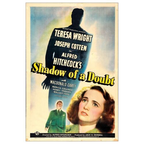 366. One Sheet (27" x 41"); Style C; Very Good+ on Linen ### SHADOW OF A DOUBT (1943)