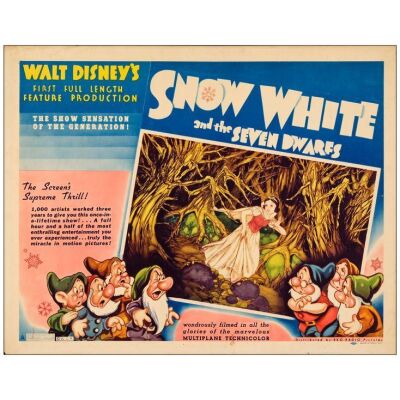 378. Half Sheet (22" x 28"); Style A; Very Fine- ### SNOW WHITE AND THE SEVEN DWARFS (1937)