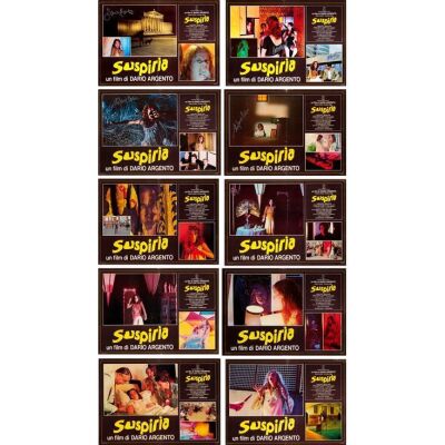 414. Key Cast and Crew-Autographed Italian Photobusta Set (10) (26.25" x 18.5") Signed by Dario Argento and 3 more! (See online catalog for photos of signing); Country-of-Origin; Fine+ Folded ### SUSPIRIA (1977)