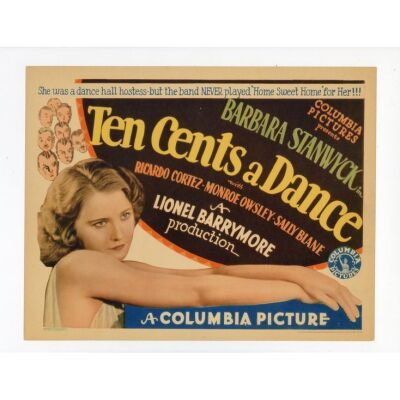 418. Title Lobby Card (11" x 14"); Very Fine+ ### TEN CENTS A DANCE (1931)
