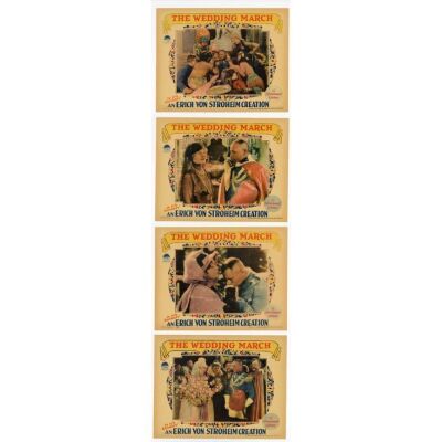 457. Lobby Cards (4) (11" x 14"); Linen Finish; Very Fine+ ### THE WEDDING MARCH (1928)