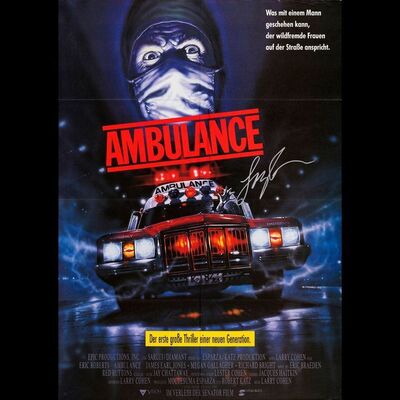 482. Director-Autographed German A1 (23.25" x 33") Signed by Larry Cohen (JSA COA); Very Fine Folded ### THE AMBULANCE (1990)