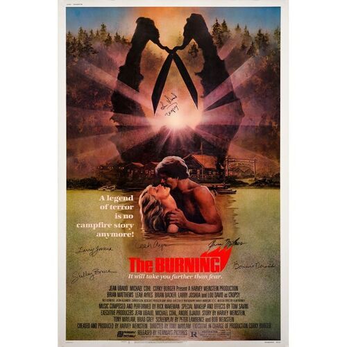 524. Key Cast-Autographed 40" x 60" Signed by Brian Matthews, Lea Ayres and 4 more! (JSA COA); Very Fine Rolled ### THE BURNING (1981)