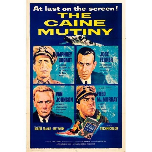 526. Cast-Autographed One Sheet (27" x 41") Signed by Fred MacMurray (JSA COA); Fine Folded ### THE CAINE MUTINY (1954)