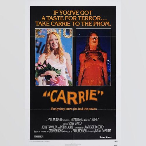 530. One Sheet (27" x 41"); Very Fine+ Folded ### CARRIE (1976)