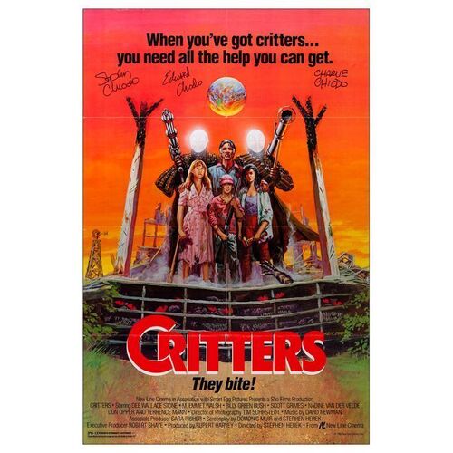 541. Crew-Autographed One Sheet (27" x 41") Signed by the Chiodo Brothers. (See online catalog for photos of signing); Style A; Very Fine+ Folded ### CRITTERS (1986)