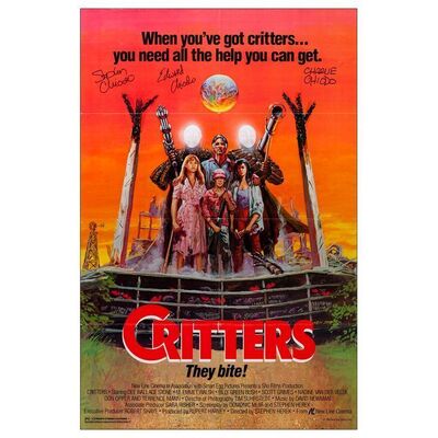 541. Crew-Autographed One Sheet (27" x 41") Signed by the Chiodo Brothers. (See online catalog for photos of signing); Style A; Very Fine+ Folded ### CRITTERS (1986)