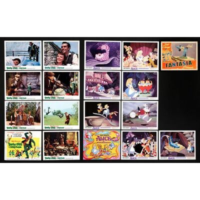 559. Lobby Cards (18) (11" x 14"); Fine+ ### DISNEY LOBBY CARDS LOT (R-1946, 1959, R-1974)