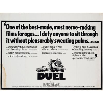 568. British Quad (40" x 30"); "Reviews" Style; Very Good+ Folded ### DUEL (1972)