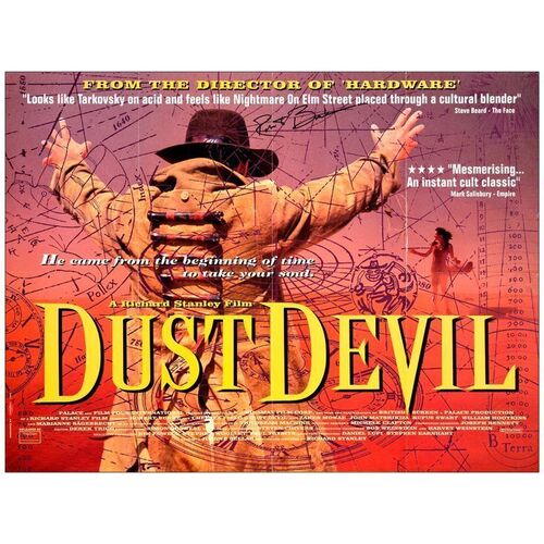 573. Cast-Autographed British Quad (40" x 30") Signed by Robert John Burke. (See online catalog for photos of signing); Country-of-Origin; Very Fine+ Folded ### DUST DEVIL (1992)
