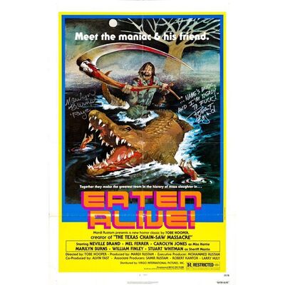 578. Key Cast-Autographed One Sheet (27" x 41") Signed by Robert Englund and Marilyn Burns (JSA COA); Very Fine- Folded ### EATEN ALIVE (1976)