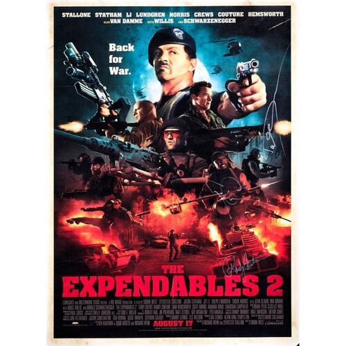 594. Cast-Autographed One Sheet (30" x 44") Signed by Terry Crews, Randy Courture and Dolph Lundgren (JSA COA); Special Edition Style; Fine+ Rolled ### THE EXPENDABLES 2 (2012)