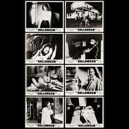 645. British Set of FOH Lobby Cards (8) (8" x 10"); Very Fine+ ### HALLOWEEN (1979)
