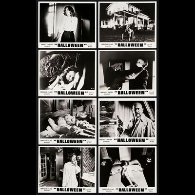 645. British Set of FOH Lobby Cards (8) (8" x 10"); Very Fine+ ### HALLOWEEN (1979)