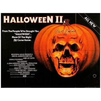 648. Cast-Autographed Full-Bleed British Quad (40" x 30") Signed by Dick Warlock; Very Fine+ Folded ### HALLOWEEN II (1981)