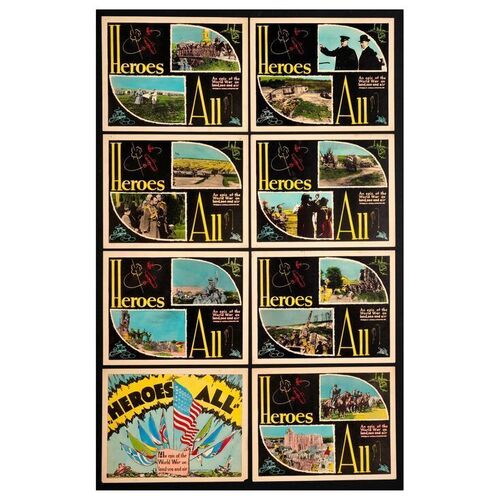 653. Lobby Card Set (8) (11" x 14"); Very Fine- ### HEROES ALL (R-1931)
