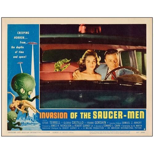 674. Lobby Card (11" x 14"); Very Fine ### INVASION OF THE SAUCER-MEN (1957)
