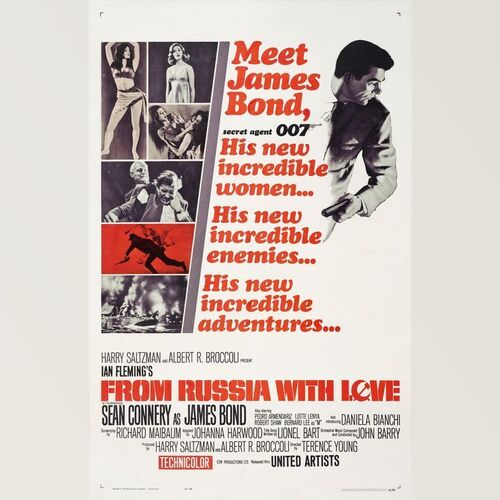 681. One Sheet (27" x 41"); Style A; Fine- on Linen ### JAMES BOND: FROM RUSSIA WITH LOVE (1963)