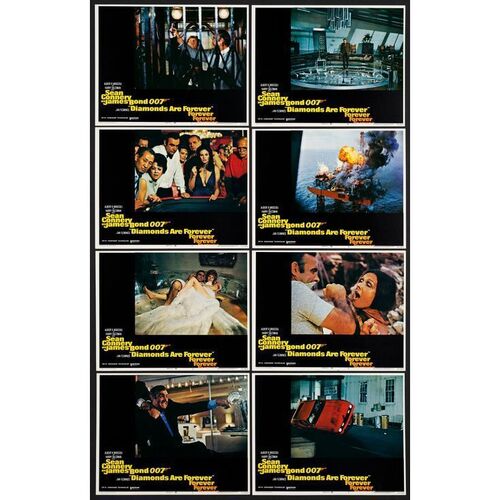 691. Lobby Card Set (8) (11" x 14"); Very Fine+ ### JAMES BOND: DIAMONDS ARE FOREVER (1971)