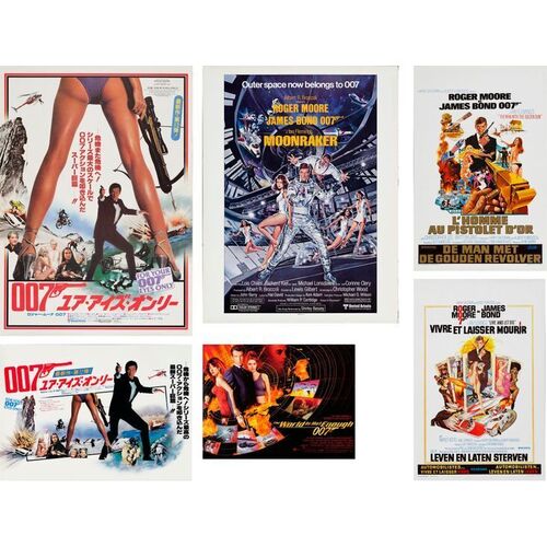 700. Mini Poster, Special Poster, Belgian Posters (2), Japanese B3 and B2 (16" x 12", 20.25" x 14", 20.5" x 27", 14" x 21.5", 20.25" x 28.5"); Very Fine- Rolled ### JAMES BOND FRANCHISE (1973, 1981, 1999)
