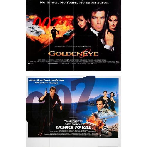 704. British Quads (2) (40" x 30"); Country-of-Origin, Double-Sided and Single-Sided; Very Fine- Folded ### JAMES BOND: VARIOUS PRODUCTIONS (1989, 1995)