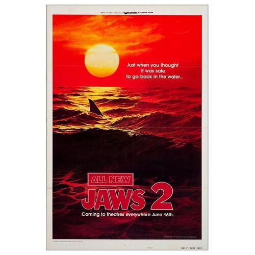 706. One Sheet (27" x 41"); Teaser Style B, Tri-Folded; Very Fine+ Folded ### JAWS 2 (1978)