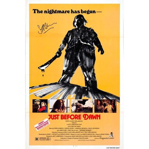 709. Director-Autographed One Sheet (27" x 41") Signed by Jeff Lieberman (JSA COA); Very Fine Folded ### JUST BEFORE DAWN (1981)