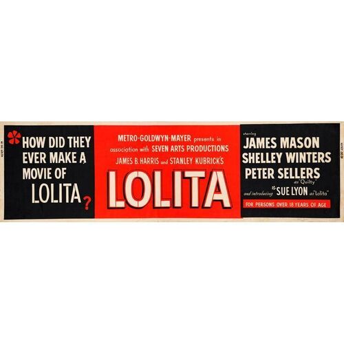 735. Paper Banner (82" x 24"); Very Good+ Rolled ### LOLITA (1962)