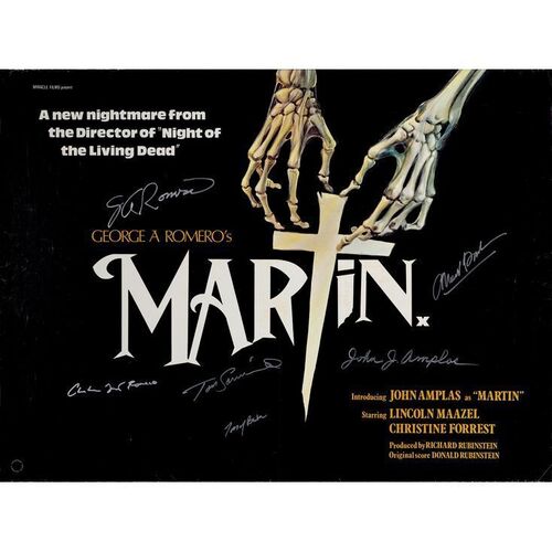 746. Key Cast and Crew-Autographed British Quad (40" x 30") Signed by George A. Romero and 5 more! (JSA COA); Fine- Rolled ### MARTIN (1977)