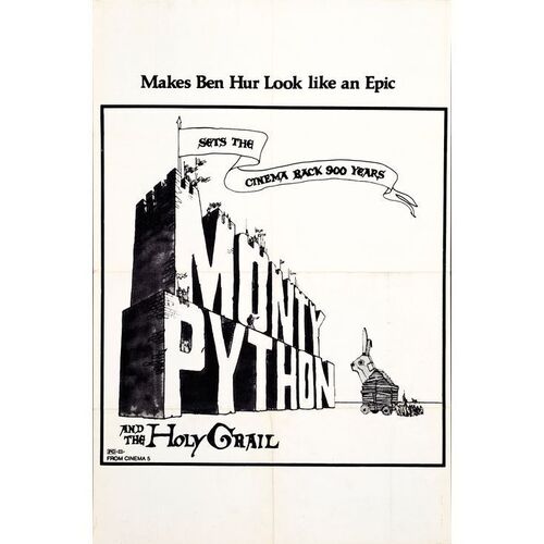 755. One Sheet (27" x 41"); Scarce "Ben-Hur" Style; Fine+ Folded ### MONTY PYTHON AND THE HOLY GRAIL (1975)