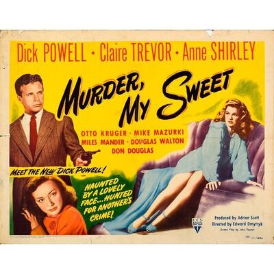 759. Half Sheet (22" x 28"); Style A; Fine- Folded ### MURDER, MY SWEET (1944)