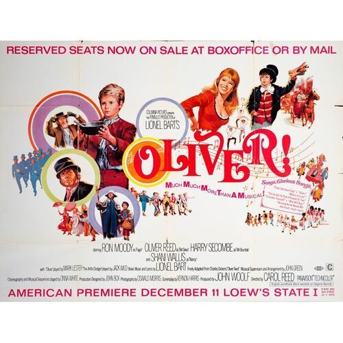 776. Subway Poster (60" x 45"); New York City Premiere; Fine- Folded ### OLIVER! (1968)