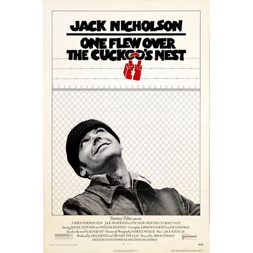 779. One Sheet (27" x 41"); Tri-Folded; Very Fine Folded ### ONE FLEW OVER THE CUCKOO'S NEST (1975)