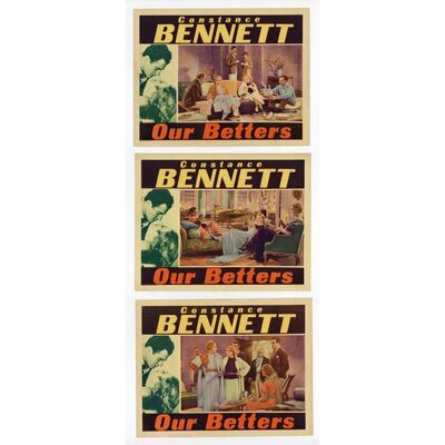 783. Lobby Cards (3) (11" x 14"); Very Fine- ### OUR BETTERS (1933)