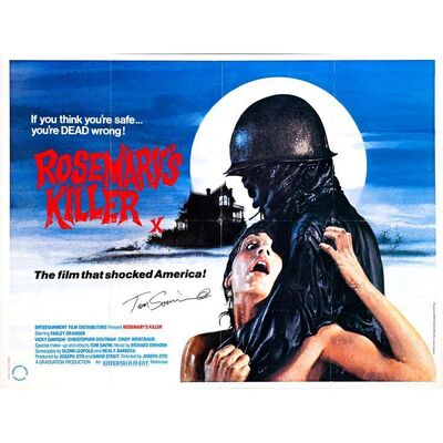 801. Crew-Autographed British Quad (40" x 30") Signed by Tom Savini (JSA COA); Fine Folded ### THE PROWLER (1981)