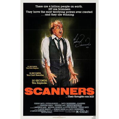 825. Cast-Autographed One Sheet (27" x 41") Signed by Michael Ironside; Very Fine Folded ### SCANNERS (1981)