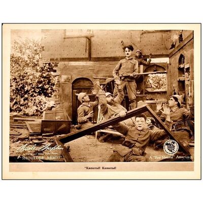 836. Lobby Card (11" x 14"); Fine+ ### SHOULDER ARMS (1918)