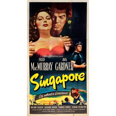 838. Three Sheet (41" x 78"); Very Fine- Folded ### SINGAPORE (1947)