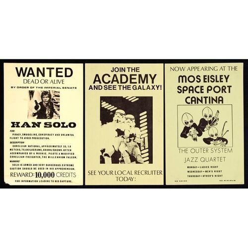 853. Unlicensed Posters (3) (11" x 17"); Very Fine- ### STAR WARS: A NEW HOPE (1977)