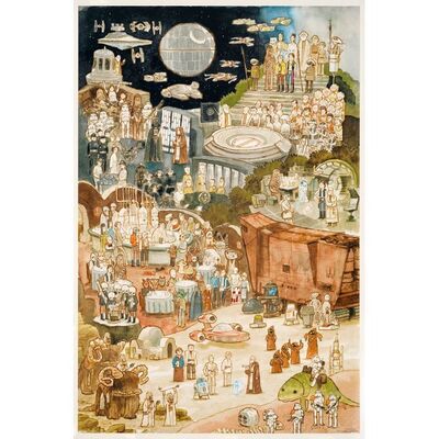 854. Screen-Printed Mondo Poster (24" x 36"); Very Fine+ Rolled ### STAR WARS: A NEW HOPE (2020)
