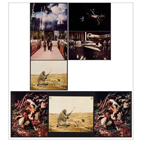 861. Oversized Lobby Cards (8) (14.5" x 20", 16" x 20", 20" x 30"); Fine+ ### STAR WARS: A NEW HOPE (1977)